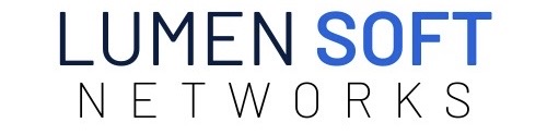 lumensoft logo blue black on white